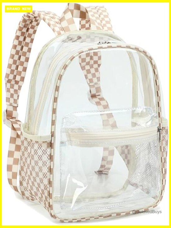 Clear Backpack for Stadium Events, Small Transparent Bag for Concert Work School main image 6
